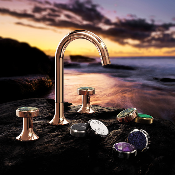 Jörger Design, Valencia, neu, Schmuckedition, exklusiv, Natursteine, Schmucksteine, Edelsteine, luxuriös, Oberflächen, Veredelung, Finishs, weißer Türkis, schwarzer Marmor, Labradorit, blauer Aventurin, Blue sands, Malachit und violetter Amethyst, 2021