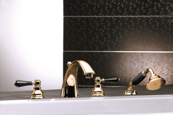 Delphi Deco  Смеситель для ванны на 4 отверстия  Благородная латунь