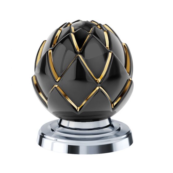 JÖRGER porcelain handle by Fürstenberg in black-gold (24 carat gold)