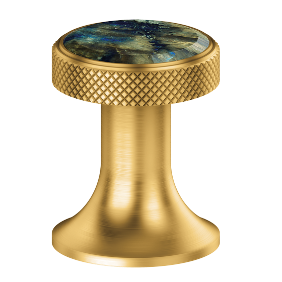 Jörger Design,Valencia, ручка смесителя, лабрадорит, матовое золото, antic gold, 24-каратный, самоцвет, драгоценный камень, натуральный камень, гравировка, декор ванной, luxury