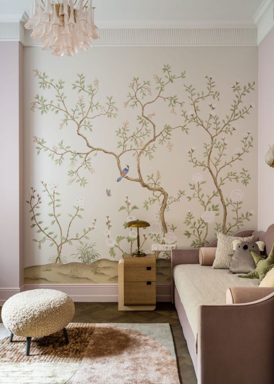 Дизайнер Елена Маркина, интерьер детской, роспись, дизайнерский интерьер, квартира москва