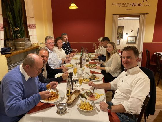 JÖRGER Dinner with Oliver JÖRGER, Patrick Wastl (WASTL), Angelika Muilkens       + Jan Senge + Kerstin Hedemann (cr. Muilkens), Andreas Honert (Richard Wellmann cr.), Anke Vogel, Hartmut Barthel, Antonino Lombardo (Jörger) and Wolfgang Göck 