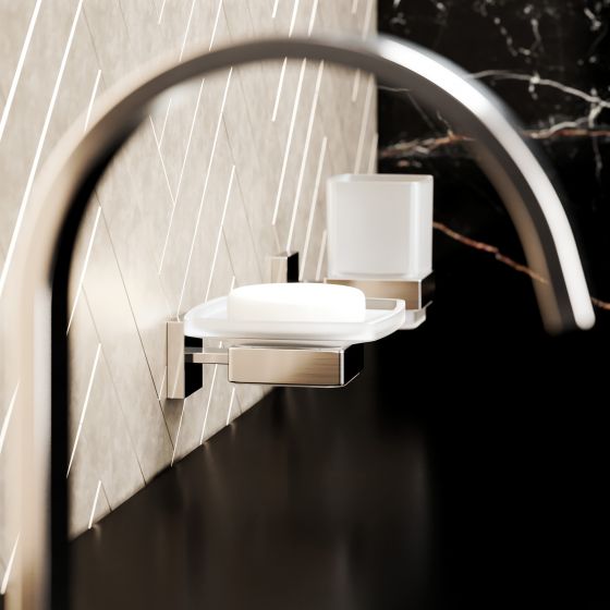 Jörger Design, Empire Royal Crystal, satin nickel, accessories, washbasin, wall, mounting, refined, brackets, noble, puristic, luxury, exclusive, Joerger