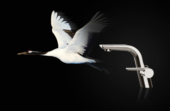 Exal, crane in Flight, inspiration, Jörger Design, designer, Oliver Jörger, bathroom collection, bathroom fittings and accessories series