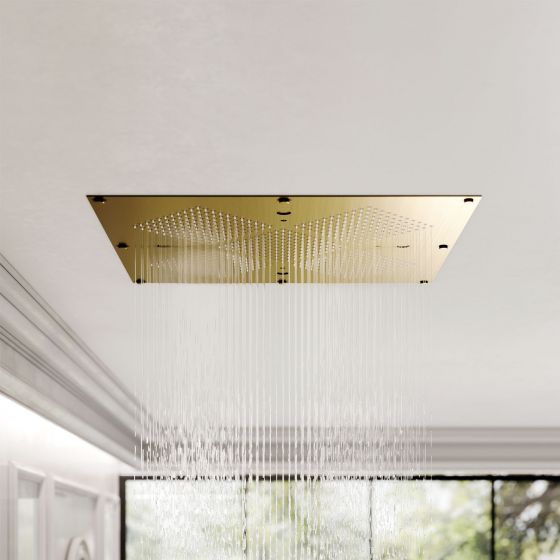 JOERGER Design, Rainheaven, 610 x 610 mm, Dusche, multifunktional, Regenhimmel, Sprühmodus, Regenstrahl, tropischer Nebel, Bronze, klassisch, Badeinrichtung, Kopfbrause, Farbtherapie, Premium