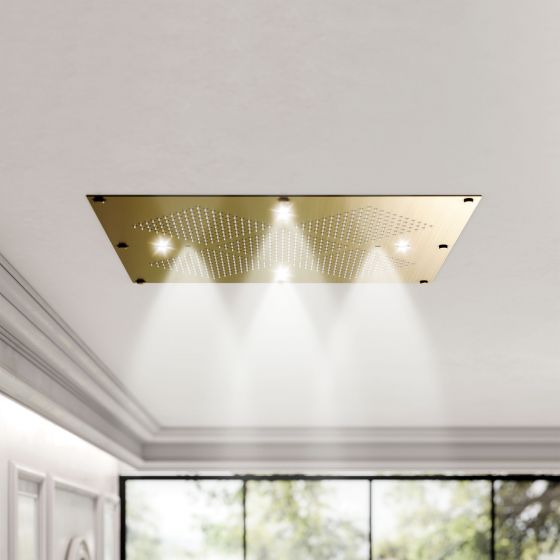 JOERGER Design, Rainheaven, Regenhimmel, Dusche, multifunktional, Sprühmodus, Regenstrahl, tropisch, Nebel, Bronze, klassisch, Badeinrichtung, Kopfbrause, Farbtherapie, Home Spa, Premium