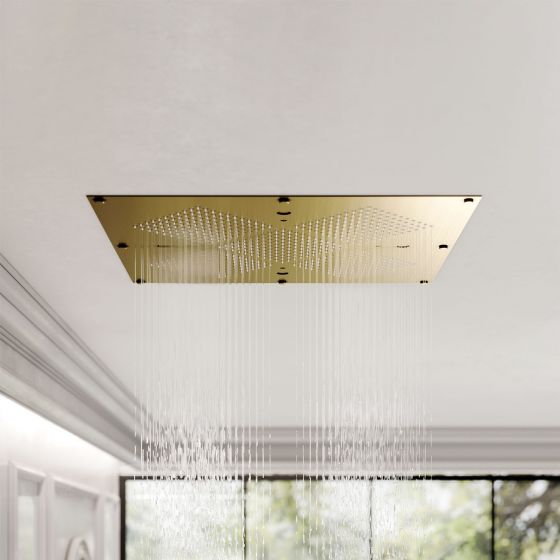 JOERGER Design, Rainheaven, 610 x 610 mm, Dusche, multifunktional, Regenhimmel, Sprühmodus, Regenstrahl, tropischer Nebel, Bronze, klassisch, Badeinrichtung, Kopfbrause, Farbtherapie, Premium