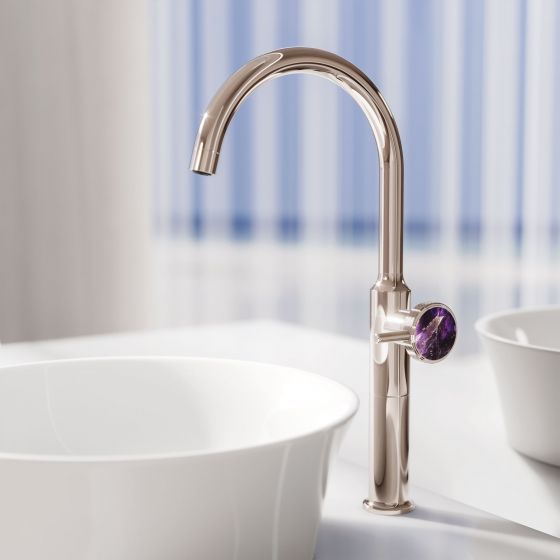 Jörger, Design, Valencia, платина, аметист, фиолетовый, XXL, напольный смеситель, ювелирный, люкс, белый, tulip, санкерамика, Duravit, Starck, joerger