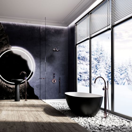 Jörger Design, Valencia, mink matt, gemstone, blue aventurine, exclusive, elegant, modern, luxurious, washbasin, Antonio Lupi, Nero Marquinia, black marble, bathtub, Vesuv, Vallone, mirror, LED lighting, free standing, single lever washbasin mixer, bathtu