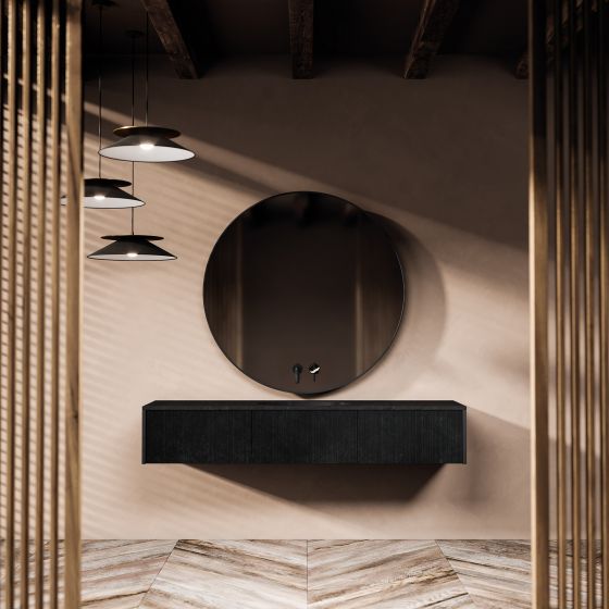 Jörger Design, Shadó, Schwarz matt, Naturstein, schwarzer Marmor, Wand-Waschtischarmatur, Waschtischarmatur