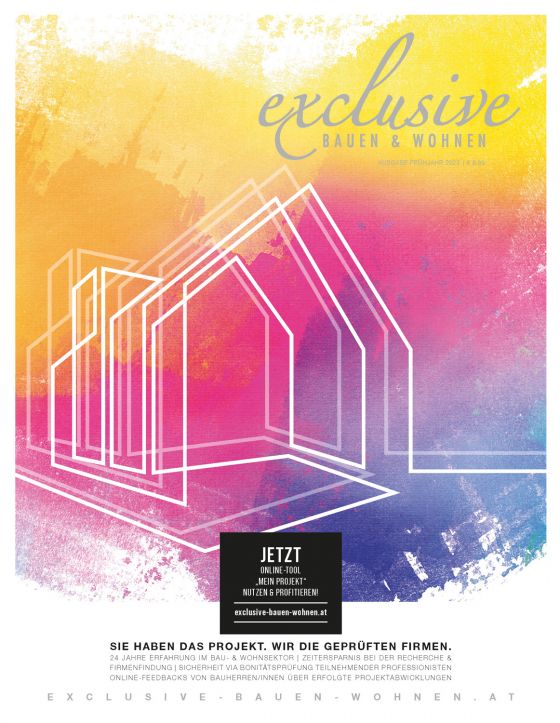 Magazin exclusive Bauen und Wohnen Titel+Doppelseite Joerger Fruehjahr 2023 Cover