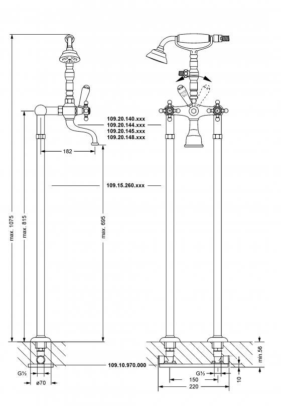 109.20.140.xxx Specification drawing mm