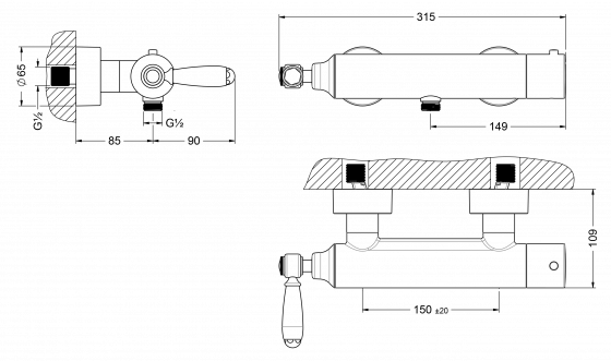 109.20.255.xxx Specification drawing mm