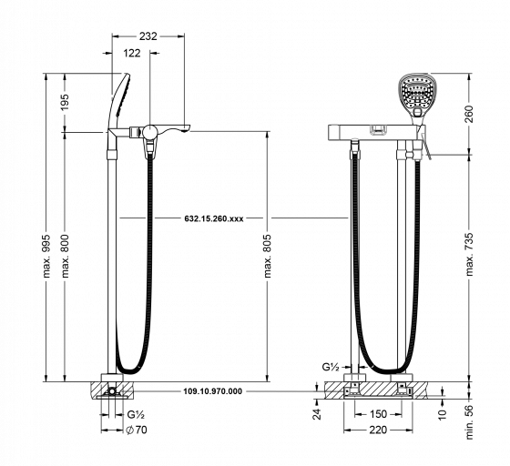 633.20.540.xxx Specification drawing mm