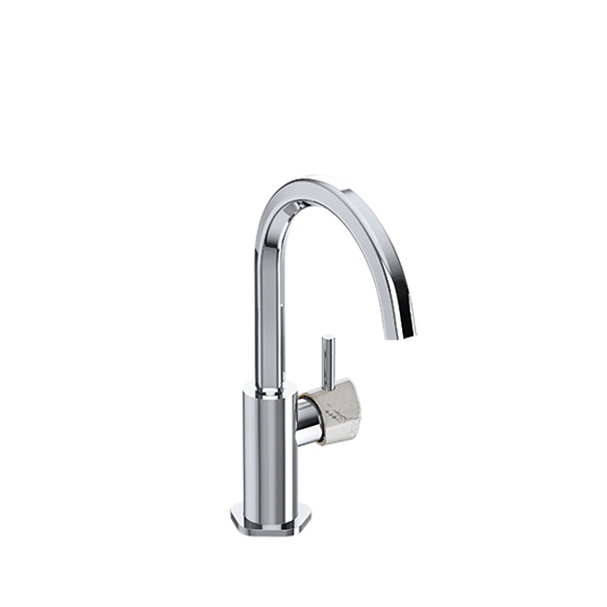 Joerger, Shado, single lever washbasin mixer, chrome, white turquoise