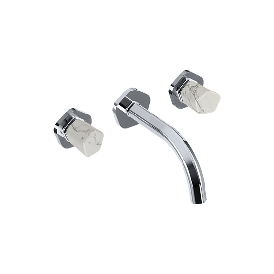 Joerger, Shado, wall washbasin 3-hole mixer, chrome, white turquoise